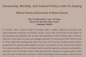 Censorship, Morality, and Cultural Policy under Xi Jinping  